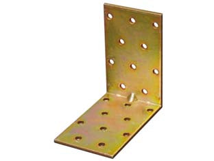 Piastra di giunzione ad angolo pesanti larghezza mm.50 - mm.80x80x50 - in acciaio tropicalizzato, spessore mm.2,5, fori ø mm.5