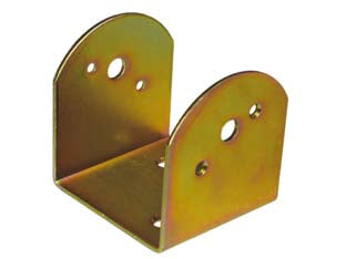 Staffa ad u per trave inclinata - mm.45x70x95h. - in acciaio tropicalizzato, fori ø mm.6-13, spessore mm.3