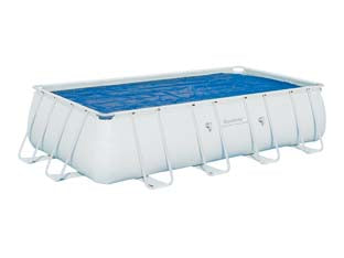 Telo termico copertura piscina rettangolare steel frame - per piscine cm.732x366 (art.58228) - trasferisce e diffonde il calore sviluppato dai raggi solari all'acqua sottostante, in materiale vinilico, borsa per il trasp...