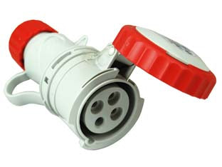 Presa industriale volante argo rossa 3p+t cee 309 ip67 - 16A colore rosso 71144 - 3 poli + terra 380/415v, in confezione singola FLOW PACK