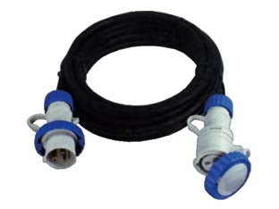 Prolunga industriale mt.20 con spina e presa 220v cee ip67 - mt.20 92973 - spina colore blu 2 poli + terra 16A CEE, presa colore blu 2 poli + terra 16A CEE, cavo colore nero H07RN-F (neoprene) sezione...