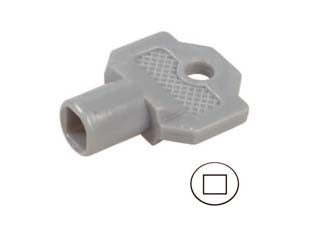 Chiave plastica per cilindro con quadrello per quadri elettrici 152a misuara foro mm.6x6 - (per serrature ns. cod.238069)