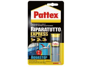 Pattex riparatutto express aquastop - gr.48 - in blister, adesivo modellabile in pasta a base di resine epossidiche resistente all'acqua, ideale per riparare/sigillare buc...