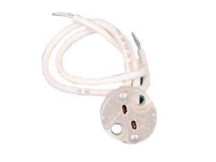 Portalampada in steatite per lampade alogene 12v colore bianco - adatto per lampade alogene con attacco: GZ4, G5.3, GX5.3, GX6.35, GZ6.35