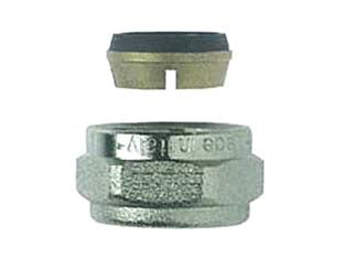 Raccordo a compressione per tubo rame art.595 - F 1/2' x ø mm.14 - corpo ottone, ogiva di tenuta nera conforme a norma EN 1254-2, temperatura minima e massima di esercizio 0°C, 90°C, pressione...