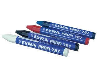 Gessetto professionale a base olio (797) - rosso - di forma esagonale ad altissima pigmentazione e avvolto singolarmente in carta, adatto a ogni tipo di legno bagnato o asciutt...