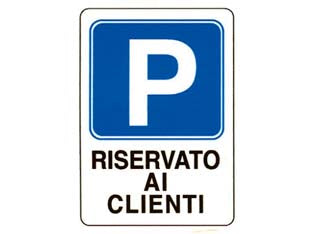 Cartello parcheggio riservato ai clienti - cm.20x30h. - in polipropilene compatto