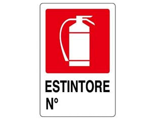 Cartello estintore n° - cm.20x30h. - in polipropilene compatto