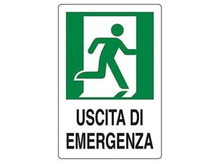 Cartello uscita di emergenza a destra - cm.20x30h. - in polipropilene compatto