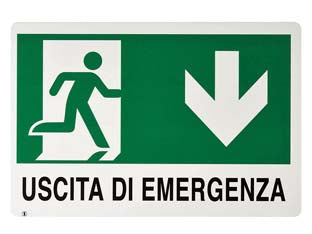 Cartello uscita di emergenza - cm.30x20h. - in polipropilene compatto