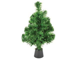 Albero di natale a fibre ottiche - cm. 45 h. base in plastica - per uso interno, abero montato con rami da sistemare, confezionato in scatola, alimentazione 3 batterie stilo AA 1,5v (batter...