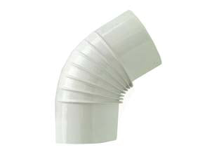Gomito 45° porcellanato per stufe a legna bianco lucido - ø cm.13 - spessore mm.0,55