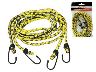 Corda elastica allacciabagagli ganci in metallo rivestiti plastica - ø mm.8 x cm.200 - blister da 2 pezzi