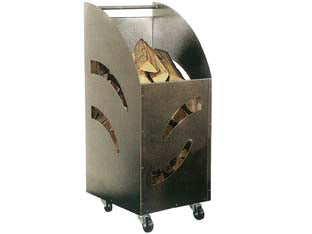 Portalegna in acciaio con ruote smontabili - cm.32x42x80h. (601) - in acciaio veniciato