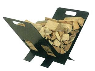 Portalegna moderno - cm.40x32x45h. (605) - in ferro battuto verniciato nero