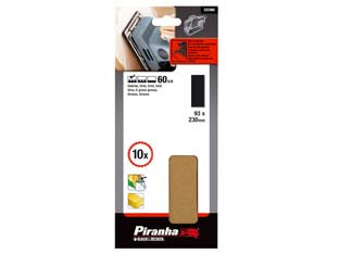 Set 10 fogli abrasivi per levigatrice orbitale - grana 60 (X31060) - mm.93x230 senza fori
