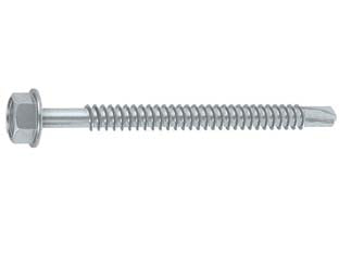Vite tirafondi per metallo autoperforante in acciaio zincato bianco - ø mm.6,3x80 - interamente filettate finta rondella piana, in acciaio temprato UNI 8117 DIN 7504-K zincate bianche