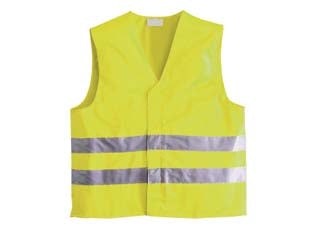 Gilet alta visibilita giallo - 100% poliestere con bande riflettenti