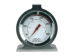 Termometro per forno - in acciaio inox 18/10 per misurare la temperatura interna di un forno in fase di utilizzo, cassa ø cm.6 -range di misurazione...
