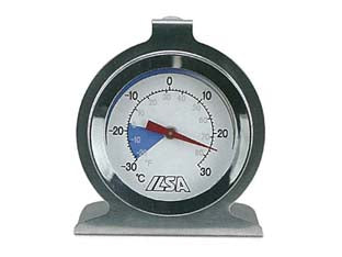 Termometro per frigo/freezer - in acciaio inox 18/10 per misurare la temperatura interna di frigoriferi e freezer- cassa ø cm.6 -range di misurazione -30°/+...