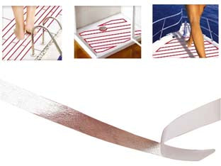 Nastro adesivo antisdrucciolo trasparente in rotolo - mm.25h. in rotoli da mt.15 - adatto per nautica, piatti doccia, bordi piscina