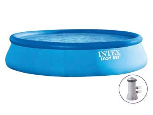 Piscina easy set rotonda autoportante c/pompa filtro cm.457x84h. - capacità lt.9792 - peso kg.22,5 (28158) - colore azzurro, rivestimento in PVC a 3 strati ad alto impatto e resistente all'abrasione, bordo ad anello gonfiabile, spazio...