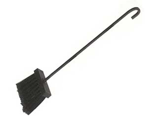 Scopino setole in nylon per camino - cm.50h. - in ferro battuto verniciato nero