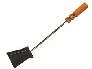 Paletta per camino manico legno - cm.52h. (724 BIS) - in ferro battuto verniciato antracite