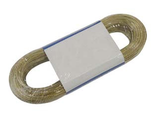 Cavetto acciaio ottonato rivestito in pvc trasparente - ø mm.4x mt.10 - in PVC trasparente con anima in acciaio ottonato