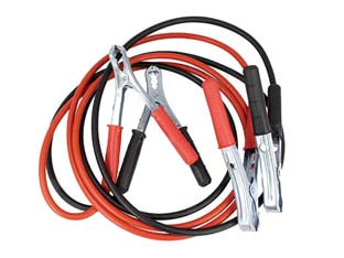 Cavi collegamento batteria auto - mt.2,5 sezione mmq.10 - pinze rosso-nero 120A - made in italy