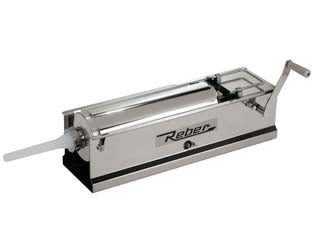 Insaccatrice con cilindro inox a 2 velocita - capacità di kg.5 (8960N) - realizzata con struttura portante in acciaio inox, cilindro in acciaio inox AISI-304, dotata di ingranaggi in metallo di ridu...