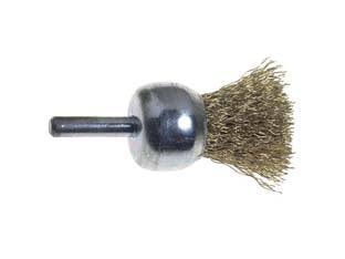 Spazzola a pennello fili acciaio per trapano extra - ø mm.25 codolo mm.6 - fili acciaio ondulato mm.0,30, in doppio blister