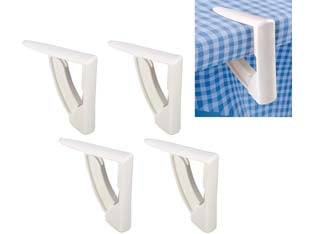 Fermatovaglie a molla multiuso presto - blister pz.4 - in plastica, si adattano a tavoli con uno spessore massimo di 4 cm.