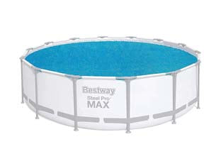 Telo termico di copertura per piscine tonde steel frame - ø cm.417 per piscine ø cm.457 (art.58252) - trasferisce e diffonde il calore sviluppato dai raggi solari all'acqua sottostante, in materiale vinilico, borsa per il trasp...