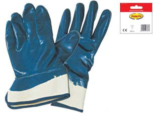 Guanti da lavoro in tela completamente spalmato in nbr - tg.10 - guanto in tessuto jersey di cotone interamente spalmato in NBR, manichetta di sicurezza in tela di cotone, impieghi: edilizia...