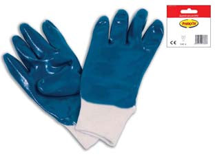 Guanti da lavoro in tela interamente spalmato in nbr polso maglia - tg.10 - guanto in tessuto jersey di cotone interamente spalmato in NBR, impieghi: edilizia, industria meccanica leggera, impiantistic...