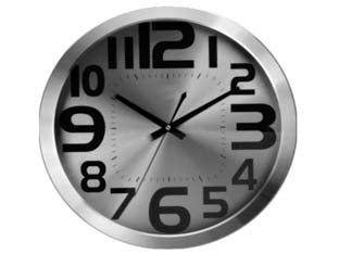 Orologio muro in alluminio 35 cm. - ø cm.35, 1 batteria AA non inclusa