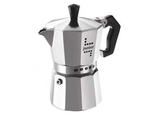 Caffettiera junior - 6 tazze - In alluminio, manico e pomolo in bakelite antiscottatura, guarnizioni in silicone