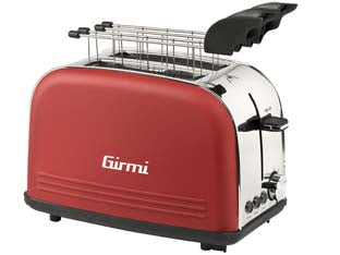 Tostapane elettrico tp57 6 livelli tostatura 850w - potenza 850W - ampie fessure per la cottura di toast farciti, timer con 8 livelli di cottura, 3 funzioni: scongelamento, riscaldamento, cott...