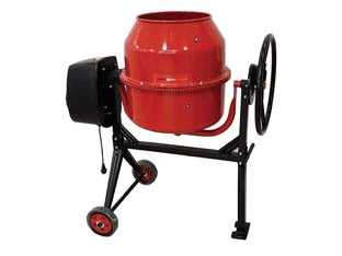 Betoniera laterale monofase lt.140 550w - motore elettrico 230V HP 0,7, kW 0,55, capacita' bicchiere 140 l., IP 44, dimensioni betoniera montata cm.105x60v125h., corpo...