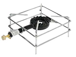 Fornellone gas - cm.40x40 - portata termica 8,5Kw - uso gas GPL con telaio in acciaio cromato mm.10, bruciatore in ghisa provvisto di rubinetto di regolazione