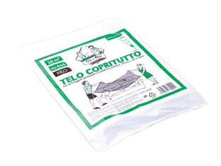 Telo copritutto mt.4x4 - mt.4x4, gr.100 - mq.16 - my.6 - in HDPE ad alta denisità di prima scelta, per proteggere pavimenti e mobili da polvere, vernice, olii e altro
