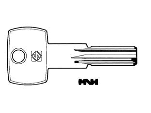 Chiavi punzonate per cilindri agb 6 spine agb9 - AGB9 - in ottone nichelato, profilo dorsato, per cilindri di sicurezza