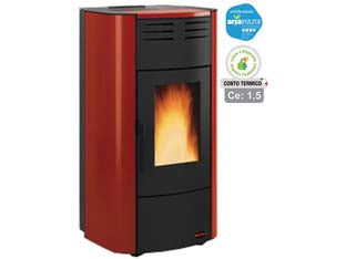 Termostufa a pellet raffaella idro h15 18,8 kw bordeuax (con.term.) - misure cm.63,3x62,6x117,60h. - peso Kg.214 - 5,5/20,5 Kw potenza termica globale , 5,4/18,1 Kw potenza nominale utile per mc.623 riscaldabili, 4,3/15,0 Kw potenza resa ne...