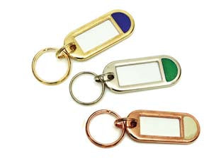 Portacartellini in metallo con anello - finiture assortite