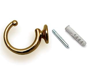 Ganci raccoglitenda a filo grandi bronzo - mm.40 - con viti e tasselli compresi