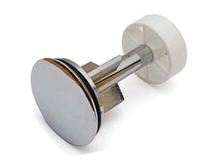 Tappo saltarello in abs cromato per lavabo Ø mm.39,5 - 1' 1/4 ø mm.39,5 - in ABS cromato con vite in metallo e guarnizione oring