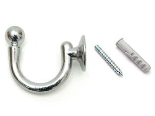 Ganci raccoglitenda super cromo - mm.48 - con viti e tasselli compresi