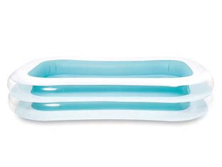 Piscina gonfiabile rettangolare family +6 anni - cm.262x175X56h. - peso kg.5,30 (56483) - in vinile spessore mm.0,30, capienza d'acqua lt.770, 2 camere d'aria con valvole di scarico per un rapido gonfiaggio e sgonfi...