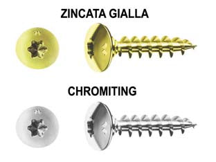 Viti panel-vit tc testa fungo torx con collare chromiting - ø mm.6x60 - vite specifica per fissaggio di elementi di ferramenta per costruzioni in legno, la cava esabolata TX permette un avvitamento...